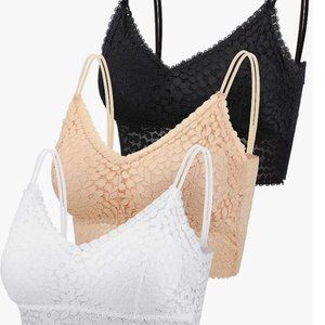 NIP 3 Pieces Lace Bra Camisole Bralette